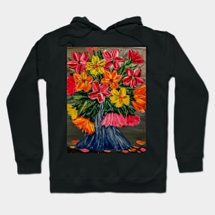 A beautiful bouquet flowers in a tall glass vase Hoodie